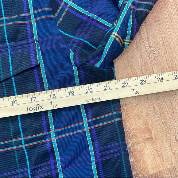 Scotch & Soda Long Sleeve Button Up Shirt Mens Large Checkered Purple - Picture 6 of 12